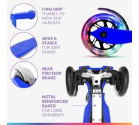 ONE Deluxe Trottinette enfants 3-6 ans roues LED jusqu'à 50 kg pliable réglable en hauteur