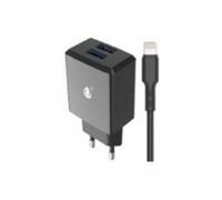 Dual USB 2 ports Noir pour iPhone 8 X 12 et 13 + Câble