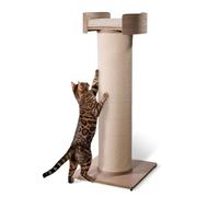 ONE FAST CAT - Tour à gratter géante avec perchoir - Hauteur 113 cm avec sisal remplaçable et lit amovible - Frêne