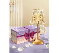 One Fire 2000 mAh Lampe de Chevet Sans Fil Rechargeable, 3 Couleurs Lampe de Table Cristal Tactile pour Chambre, Salon, Hôtel, Bar
