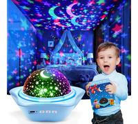 One Fire 【Boite Cadeau】 Veilleuse Enfant, 6 Films Veilleuse BéBé,15 Couleurs 3 Luminosité Projecteur Ciel Etoile, Lampe Enfant Rechargeable, Lampe Etoile Projection Rotation à 360° Bebe