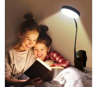 One Fire Lampe de Chevet Sans Fil, 5 Luminosité+5 Température Couleur Lampe de Lecture, 1800mAh Rechargeable LED Table Sans Fil,Tactile Bureau Clips, Dim Enfan Adultes Lecture