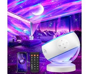 One Fire Projecteur Ciel Etoile,300 Modes Veilleuse Enfant LED Chambre, 15 Bruit Blanc+Bluetooth Lampe Lampe Aurore BoréAle,Sunset Lamp Decoration Chambre,Cadeau Ado Garçon Cadeau Fille 10 Ans-16 Ans