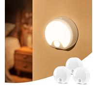 One Fire Veilleuse Bébé LED Automatique, 3PCS, Détecteur de Mouvement, Rechargeable USB, 3 Modes (AUTO/ON/Off), 50LM, Lampe sans Fil, Veilleuse Enfant
