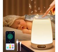One Fire Veilleuse Bébé, Smart APP Multicolore RGB, Réveil Enfant Musicale et Lumineuse, Bluetooth Bruit Blanc Lampe de Cheve, Rechargeable Dimmable