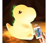 One Fire Veilleuse Enfant 16 Couleurs, Luminosité Réglable, Dinosaure Avec Télécommande, Lampe Silicone Rechargeable pour Bébé et Garçon