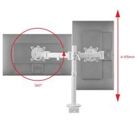 One For All Support de table pour écran Smart Dual white 2 Écran(s) 33 cm (13\ ) - 81,3 cm (32\ ) noir réglable en hauteur, mobile