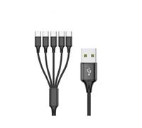 (One for five)Multi USB Charging Cable Nylon Braided 3/4/5 in1 Universal Fast Charger for Phone Tablet