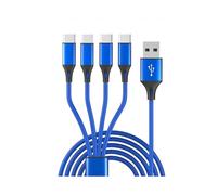(One for four)Multi USB Charging Cable Nylon Braided 3/4/5 in1 Universal Fast Charger for Phone Tablet