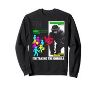 One Gorilla vs 100 Men Meme Primal Debate Internet Humour Sweatshirt