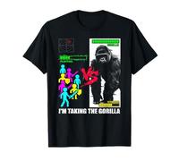 One Gorilla vs 100 Men Meme Primal Debate Internet Humour T-Shirt