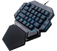 One Hand Gaming Keyboard,Blacklight RGB 35 Keys Portable Mechanical Keyboard with Macro Definition Function Compatible with Win10/8/7/Vista/ME/Mac/Linux/IBM