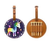 One-Horse Star Sac de rangement pour tees de golf Marron Sac de rangement multifonction pour homme Matériau PU durable