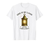 One If by Land 1775 Lanterne Coloniale Histoire américaine T-Shirt
