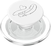 One Line Art Plume avec cœur PopSockets PopGrip pour MagSafe