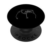 One Line English Bulldog Kiss PopSockets PopGrip Adhésif