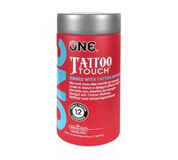ONE® Lot de 12 préservatifs Tattoo Touch texturés avec des designs uniques inspirés du tatouage | Végétalien, sans OGM, latex de caoutchouc naturel