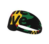 One Love Bandeau de sport élastique double face avec impression africaine Unisexe Idéal comme cadeau pour les amis amateurs de sport ou la famille
