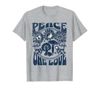 One Love Peace Céleste Mystique Fleurs Champignons Terre T-Shirt