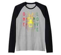 One Love Rasta Lion Jamaican Pride Reggae Africain Manche Raglan