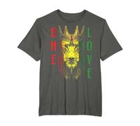 One Love Rasta Lion Jamaican Pride Reggae Africain T-Shirt