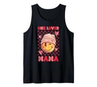One Loved Mama Chemise à carreaux avec cœurs mignons sourire rose pour femme Débardeur