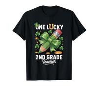 One Lucky 2nd Grade Teacher Shamrock St Patricks Day School T-Shirt