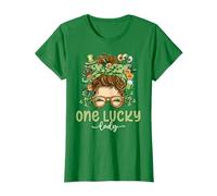 One Lucky Lady St Patrick Day 2025 Vert Femmes Saint Paddys T-Shirt