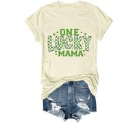 One Lucky Mama Shirt Funny St Patrick Day One Happy Mama Shirt, Jaune crémeux., S