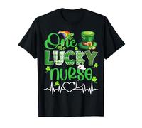 One Lucky Nurse Shamrock Stethoscope Funny St Patricks Day T-Shirt