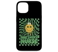 One Lucky Nurse St Patricks Day Retro Melting Happy Face Coque pour iPhone 13