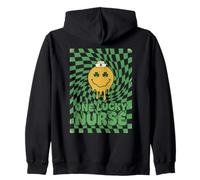 One Lucky Nurse St Patricks Day Retro Melting Happy Face Sweat à Capuche