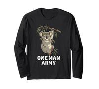 One Man Army Koala Militaire Soldat Camouflage Badass Manche Longue