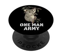 One Man Army Koala Militaire Soldat Camouflage Badass PopSockets PopGrip Adhésif