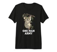One Man Army Koala Militaire Soldat Camouflage Badass T-Shirt Haut de Gamme