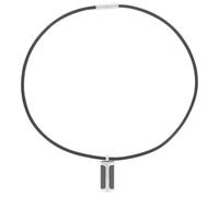 One Man Show - Collier cordon cuir d'équin et pendentif acier 50cm