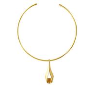 One Man Show - Collier rigide avec pendant forme goutte en acier doré (317064D)