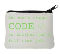 One Man's Code is Another Man's Full Time Job Porte-monnaie en néoprène Blanc 10 x 11 cm