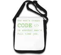 One Man's Code Is Another Man's Full Time Job Sac à bandoulière humoristique Blanc