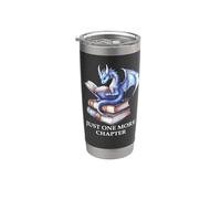 One More Chapter Dragon Bookish Books & Dragons Reading Book Gobelet isotherme en acier inoxydable double paroi