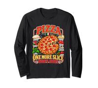 One More Slice Won't Hurt Vintage Pizza Lover Design Foodie Manche Longue