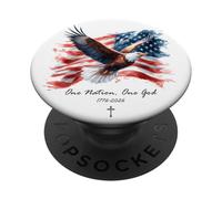 One Nation, One God - Vintage Watercolor Eagle 1776-2026 250 PopSockets PopGrip Adhésif