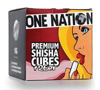 ONE NATION Shisha Gastro Lot de 26 charbons de coco naturel pour narguilé 100 % coquilles de coco - Durée de combustion max. 120 minutes | Chaleur forte | Sans goût propre ni additifs chimiques 20 kg