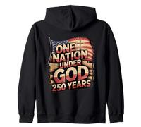 One Nation Under God 250 Years Drapeau américain chrétien Sweat à Capuche
