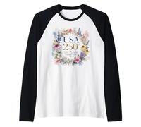 One Nation Under God - Faith Watercolor Women's American 250 Manche Raglan