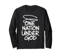 One Nation Under God - Graffiti chrétien Patriotique Manche Longue