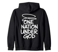 One Nation Under God - Graffiti chrétien Patriotique Sweat à Capuche