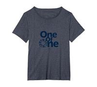 One of One : Déclaration d'identité Unique pour Les particuliers T-Shirt, Femme Grandes Tailles, Bleu Chiné, 6X