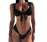 One Peace Commerce extérieur européen et américain Nouveau Bikini à Lacets Sexy Couleur Unie Maillot de Bain pour Femme Vente Ensemble