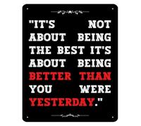 One Percent Better Typography Metal Sign Retro Look 12x8 Inch